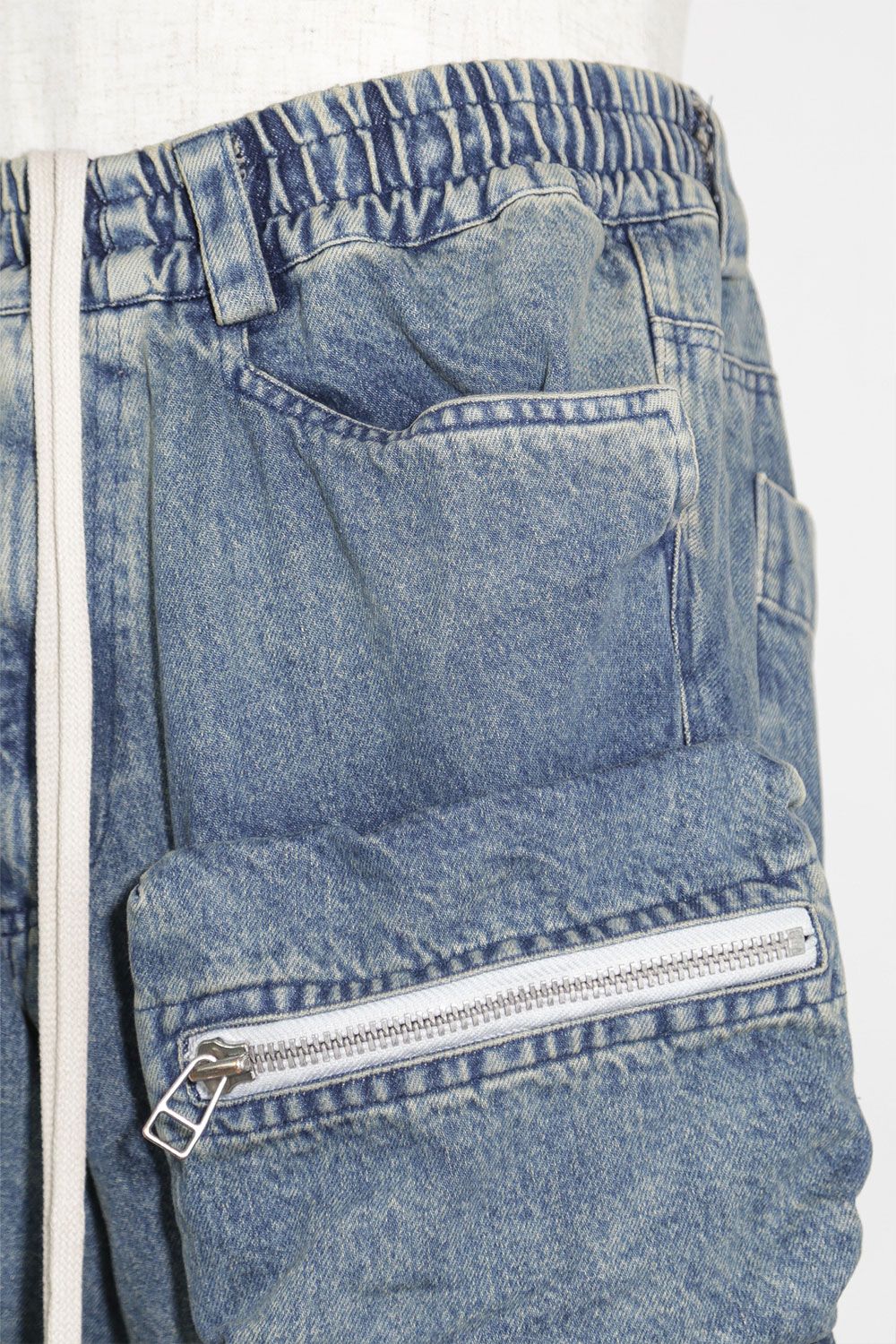 デニム"モンスタータック"フレアバギーパンツ / Denim Tuck Flare Baggy Pants / インディゴ / ag-10031-1