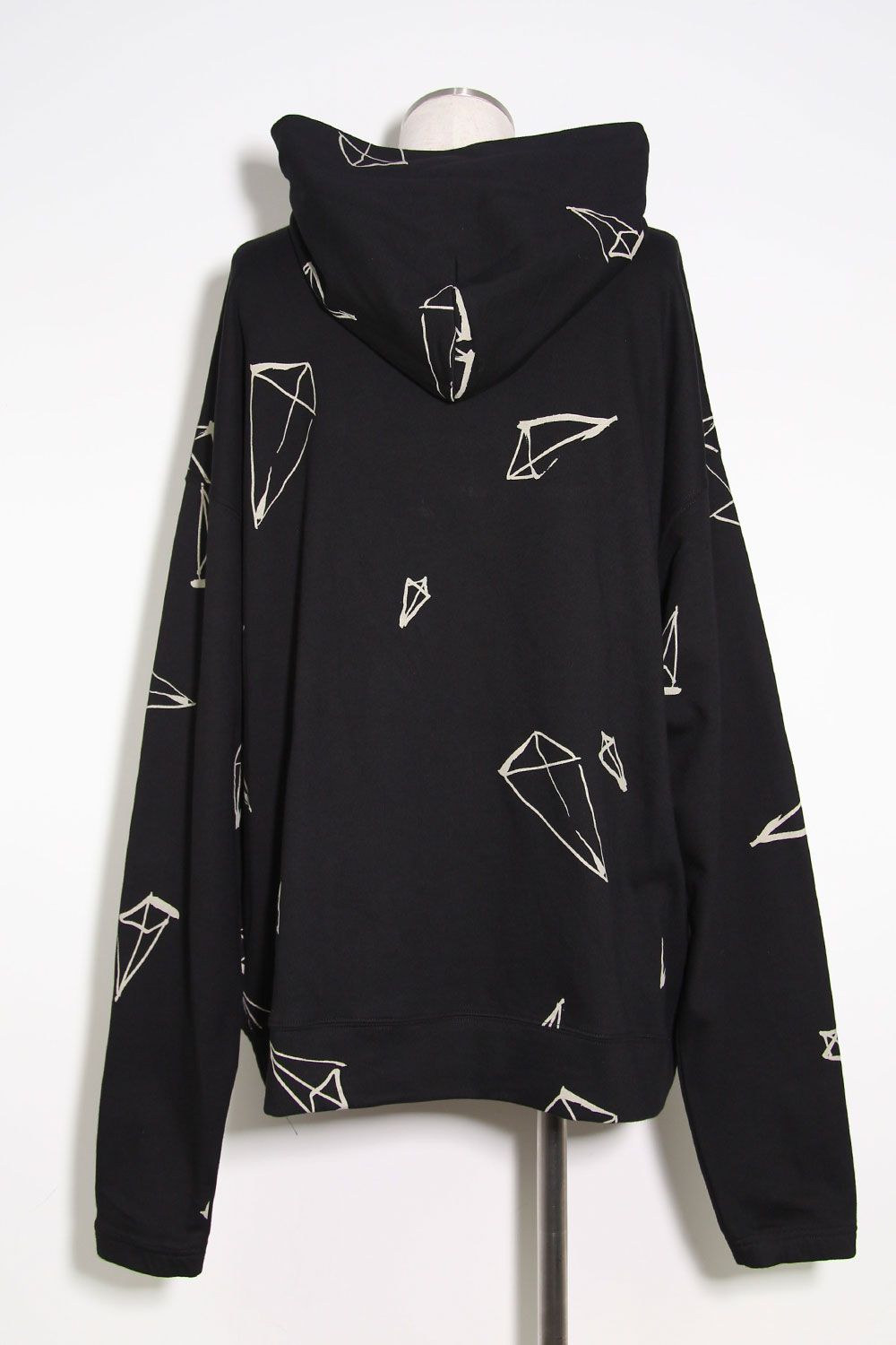 総柄プリントパーカー / Print Sweat Hoodie / ブラック / ag-7016