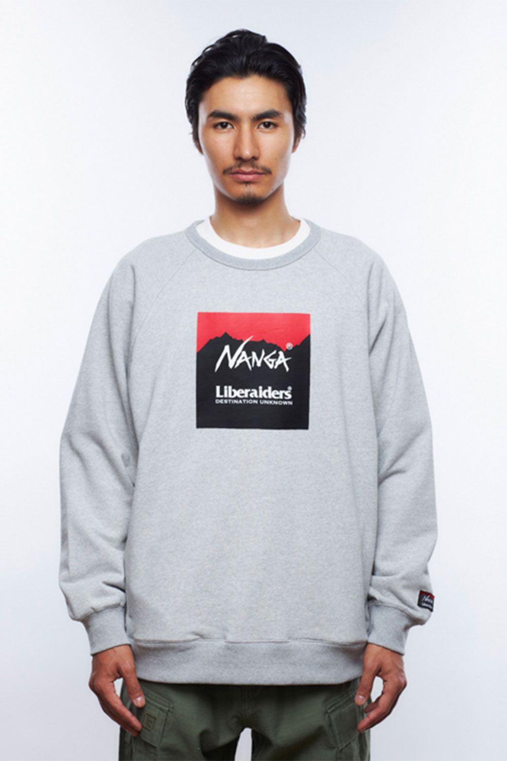 NANGA X LIBERAIDERS ECO HYBRID SWEAT SHIRT / ライトグレー