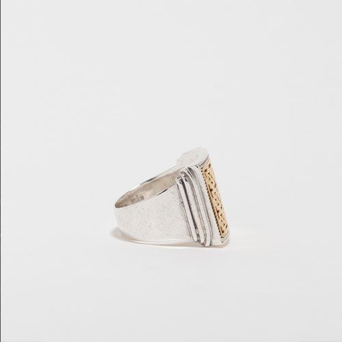 Monastiraki Cross Pattern Square Ring / GR001