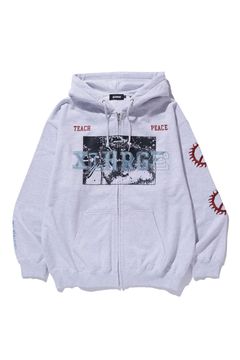 [ラスト1点 サイズM] CAMPUS ZIP UP HOODED SWEATSHIRT / アッシュ