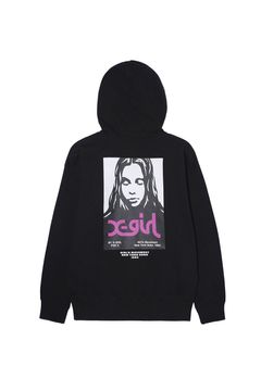 X-girl FACE POSTER SWEAT HOODIE / ブラック