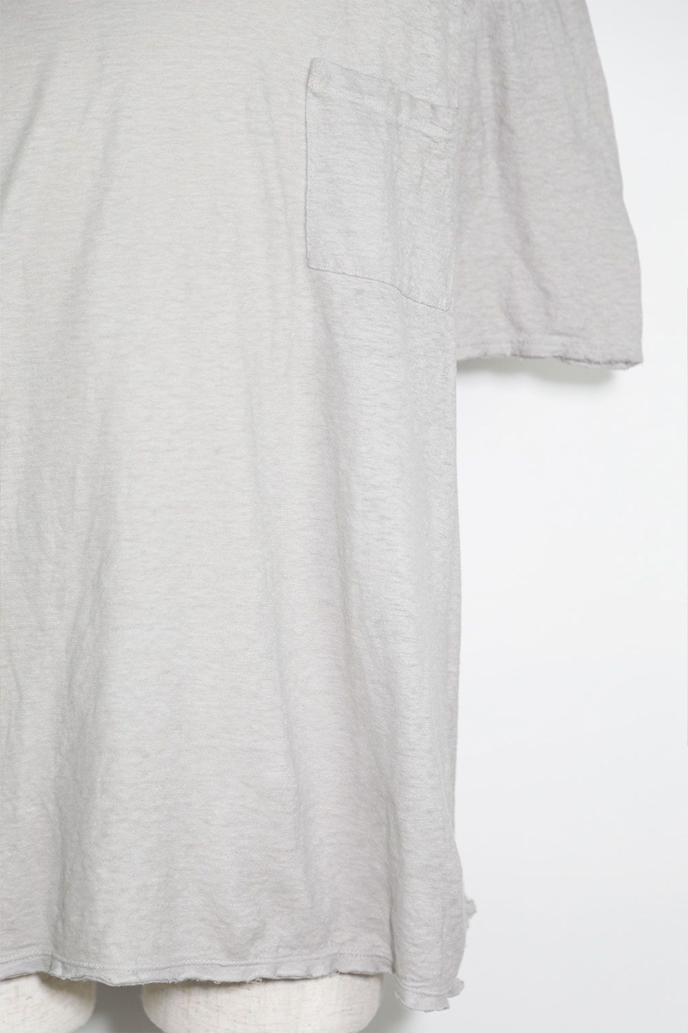 リネンコットンオーバーサイズTシャツ / OVERSIZED T-SHIRT / ライトグレー