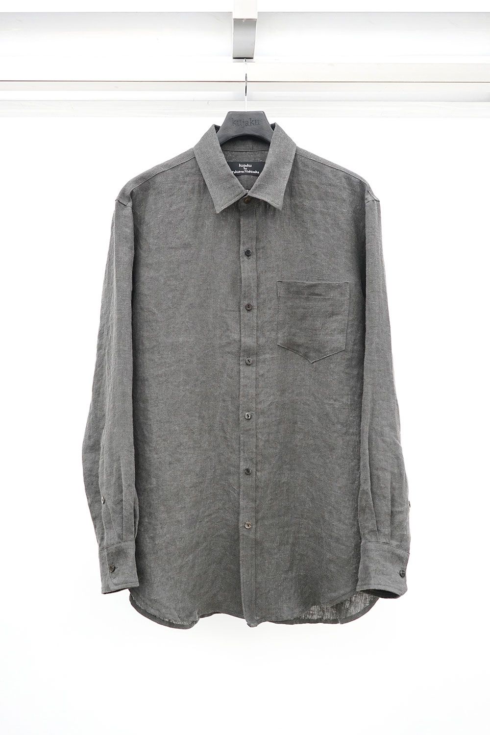 Pigment-Dyed Washed Dress Shirt / チャコール