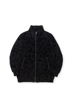 [ラスト1点 サイズXL] JQ VELOUR TRACK TYPE JACKET ＜SNAKE PATTERN＞ / ブラック