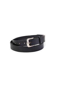 PLANE LEATHER NARROW BELT / ブラック