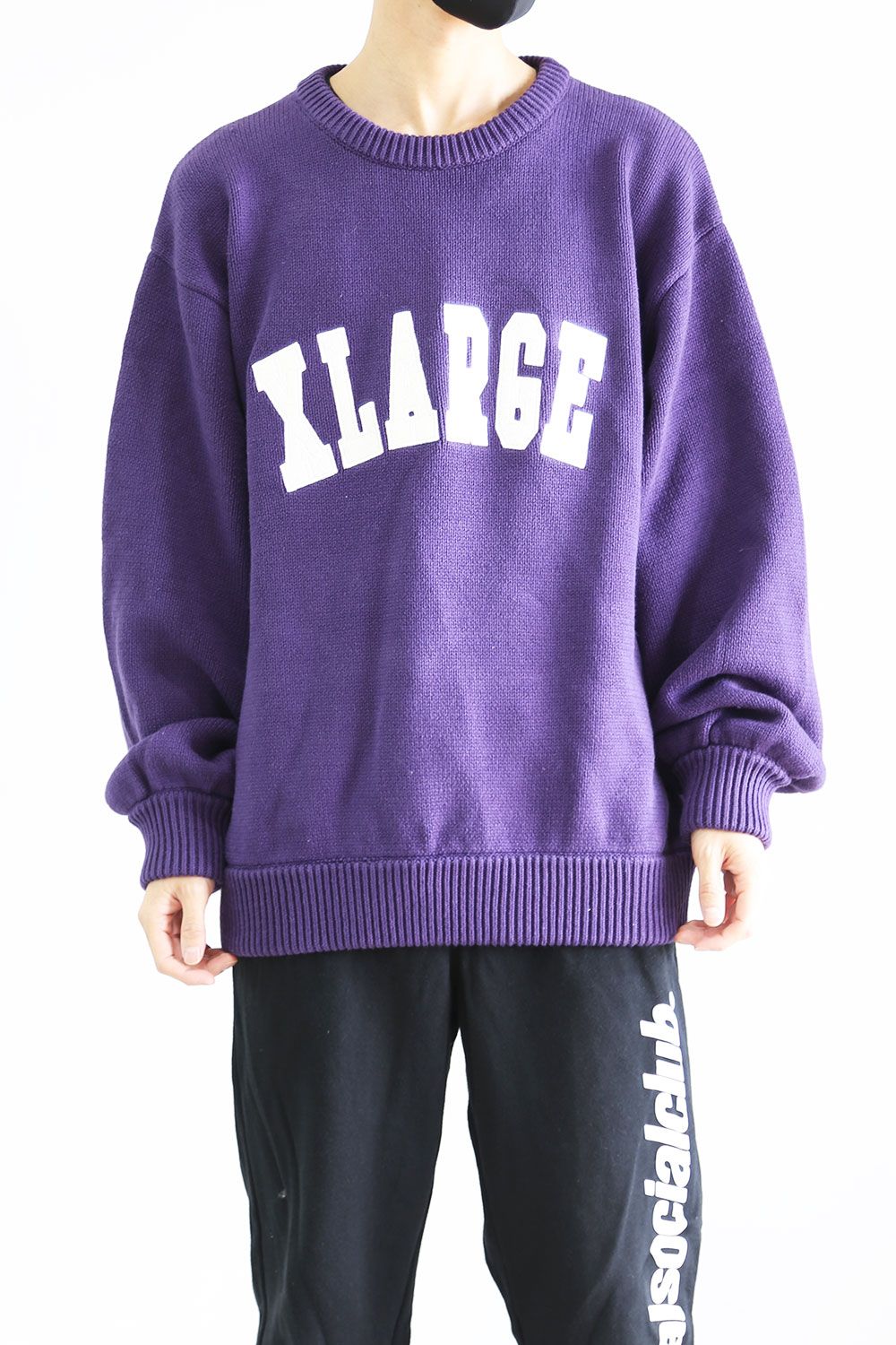 XLARGE カレッジロゴ ニット セーター グリーン - ニット/セーター