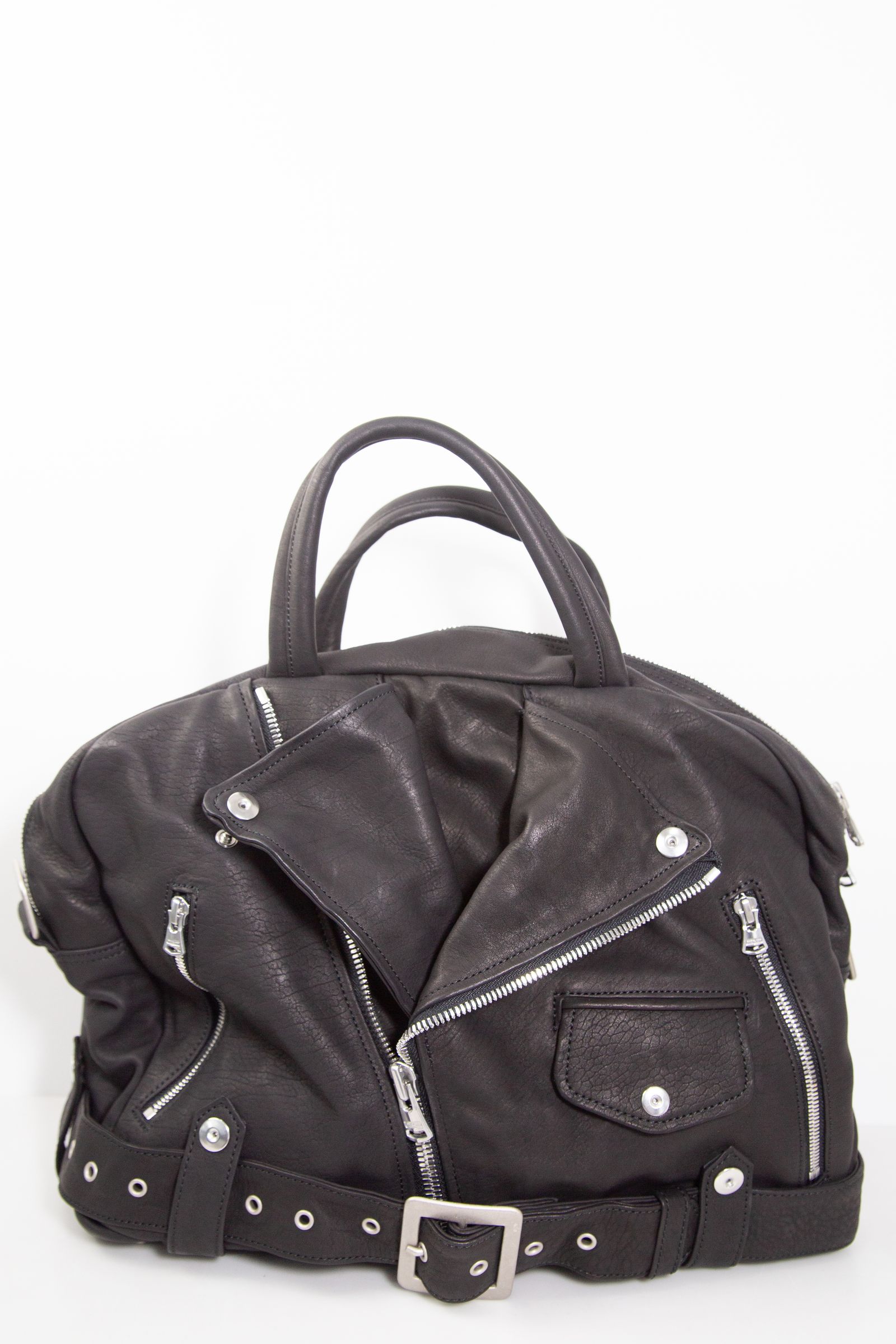 JAPAN CALF GARMENT-WASH RIDERS GYM BAG / ブラック