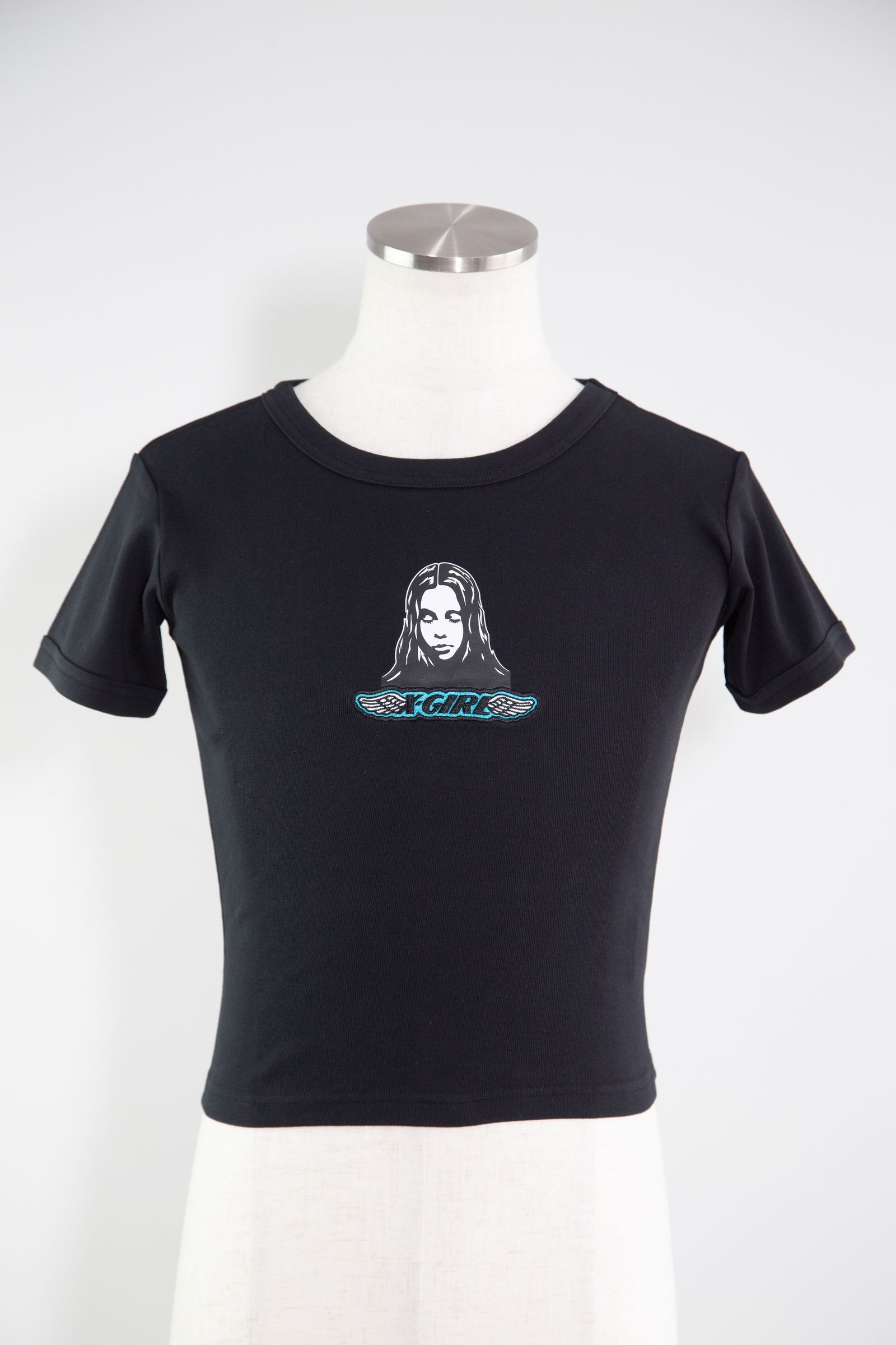 ANGEL FACE PATCH S/S BABY TEE / ブラック
