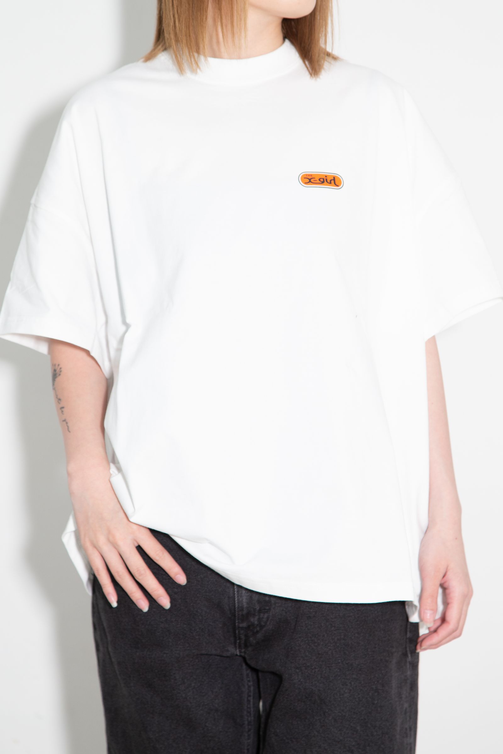 [ラスト1点 サイズS] CIRCLE LOGO AND FACE S/S BIG TEE DRESS / ホワイト