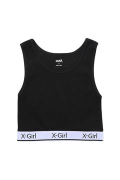LOGO AND STRIPE TANK TOP / ブラック