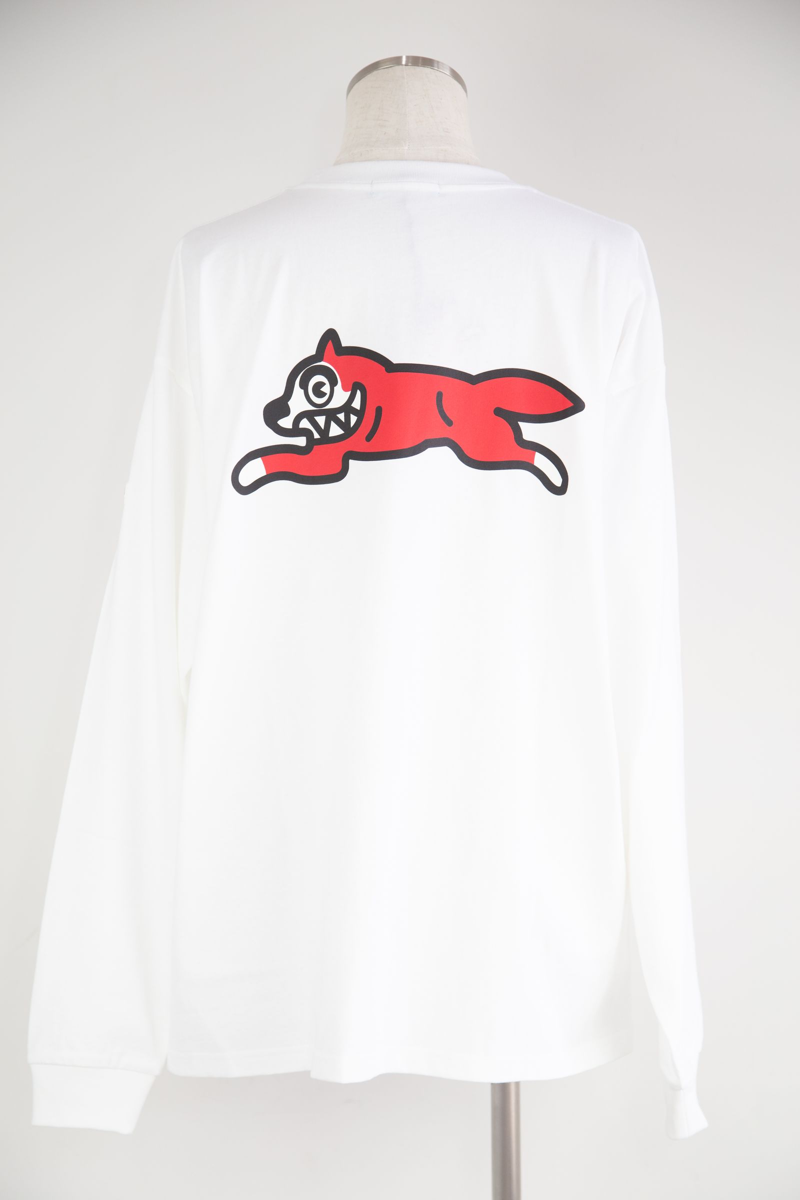 【ICECREAM】EMBROIDERED LOGO COTTON L/S T-SHIRT RUNNNING DOG / ホワイト