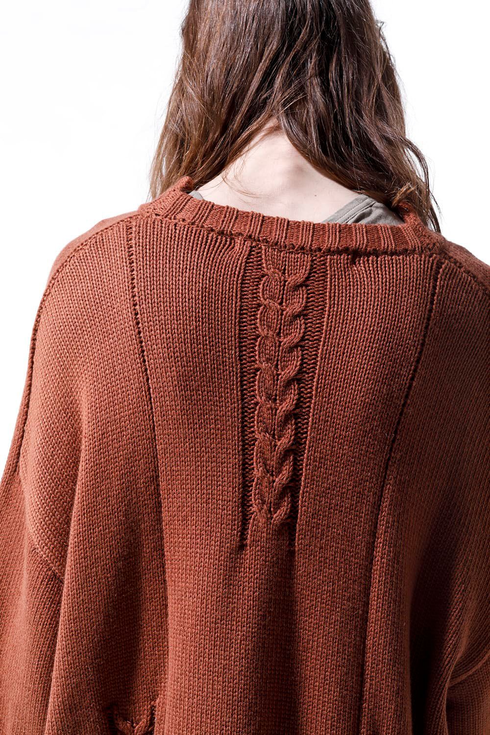 ローゲージニットプルオーバー / Low Gauge Knit Pullover / ブラウン