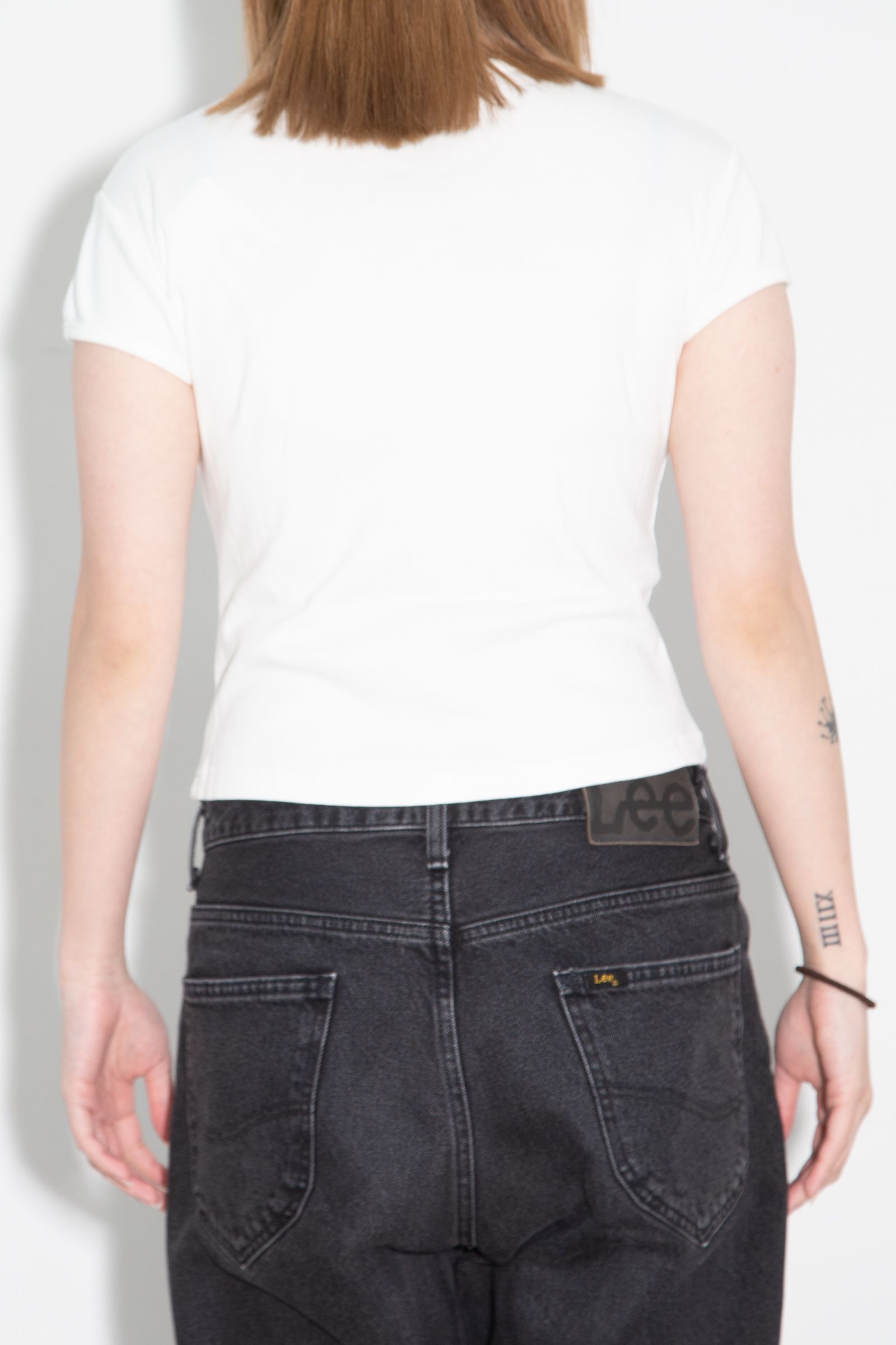 FACE AND LOGO PATCH S/S BABY TEE / ホワイト