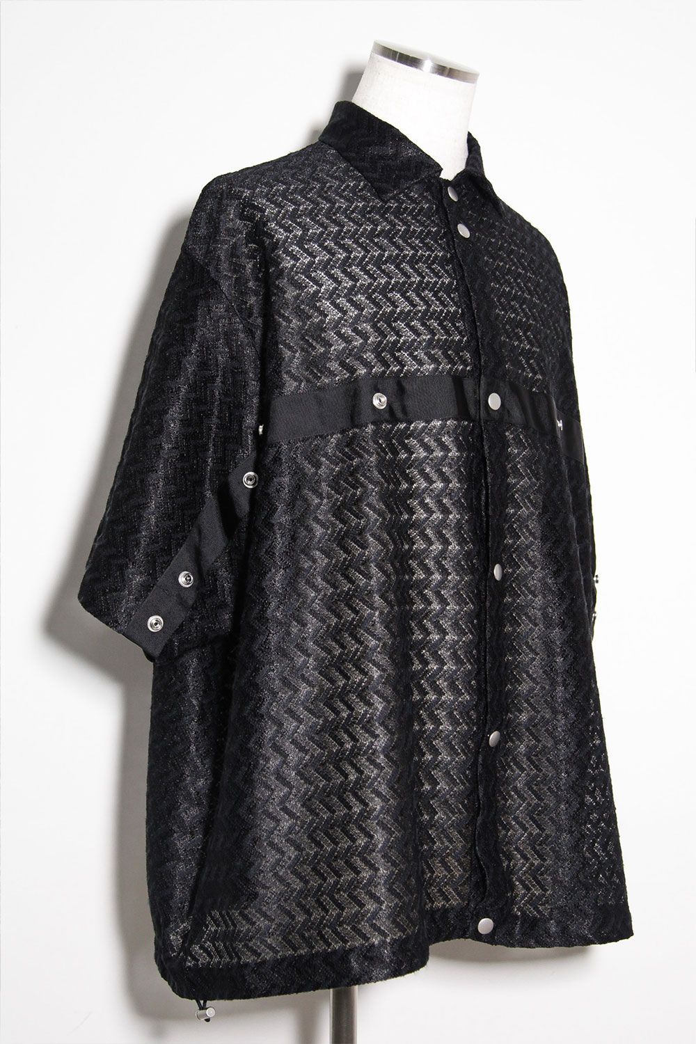 レース編みシャツ / Lace Shirts / ブラック / ag-9096