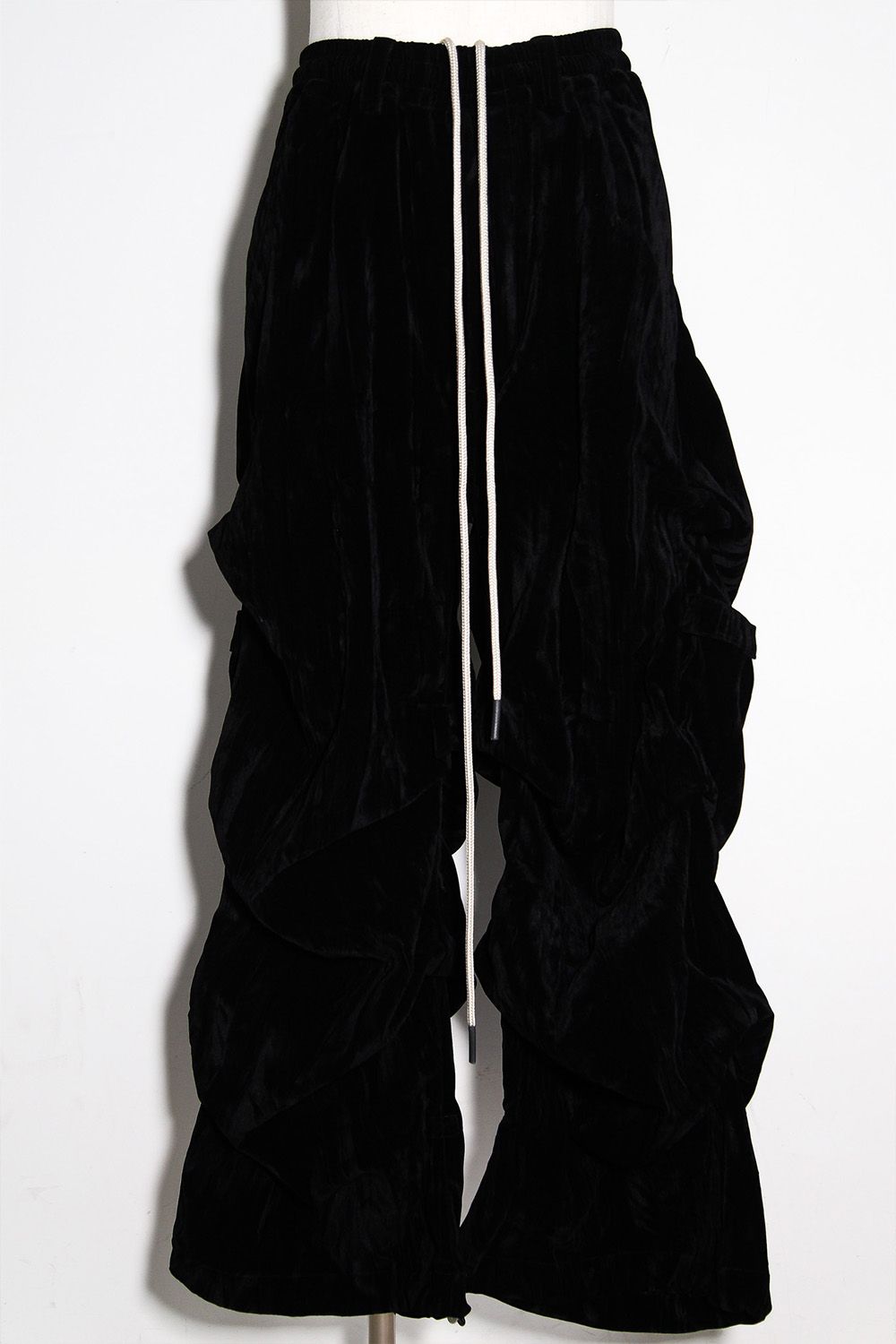 ベロアタックワイドパンツ / TUCK WIDE PANTS / ブラック / ag-12035-1