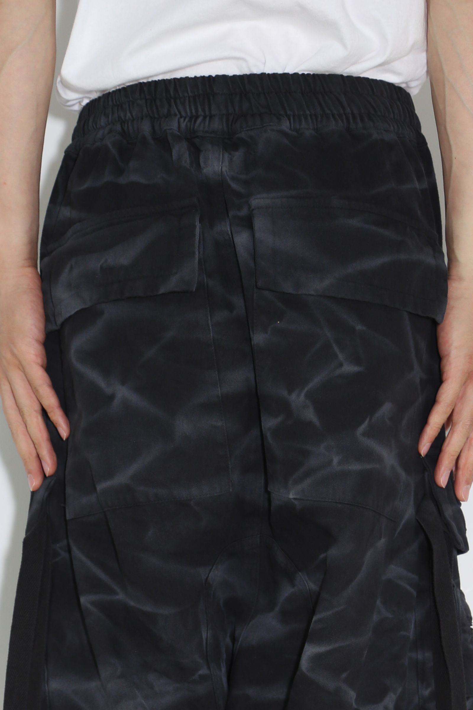ヴィンテージ染めジップカーゴショーツ / Vintage Dyed Zip Shorts / ブラック