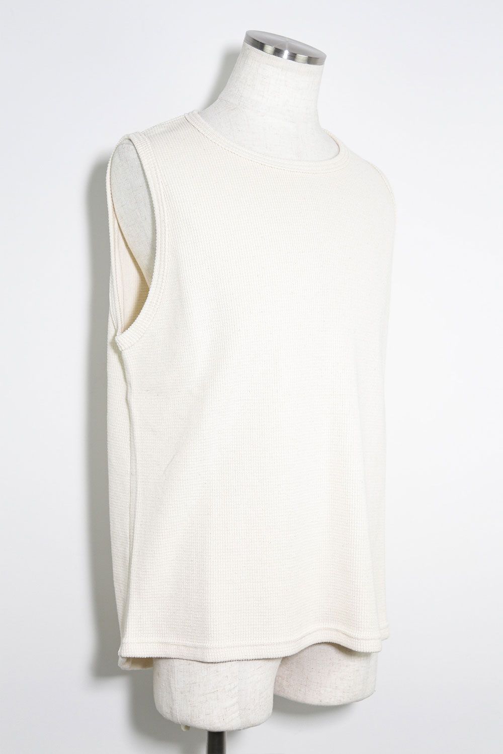 ミドル丈ワッフルタンクトップ / Middle Length Tank Top / アイボリー / ag-10096-1