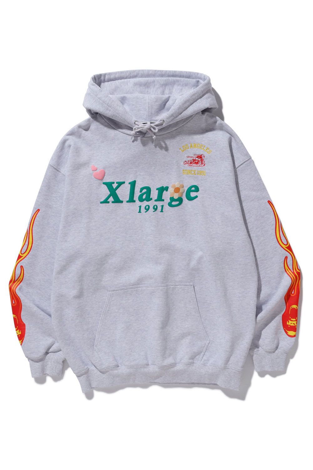 XLARGE - PIGMENT DYLED PUFF LOGO PULLOVER HOODED SWEAT / アッシュ ...