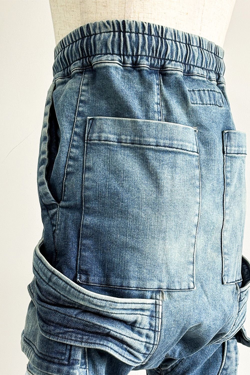 サルエルカーゴスキニーデニム / Indigo Denim Cargo Sarouel Skinny / インディゴ / ag-6036-2