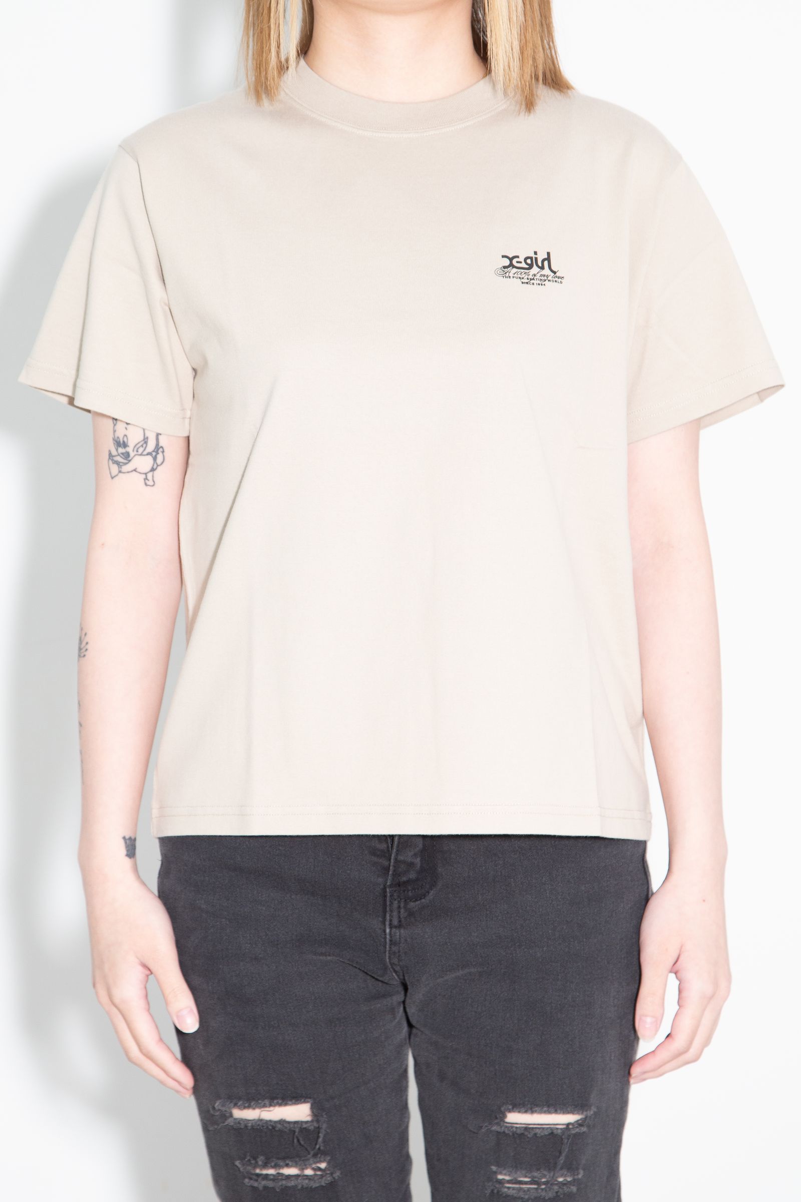 HIBISCUS CAMOUFLAGE FACE S/S TEE / ベージュ