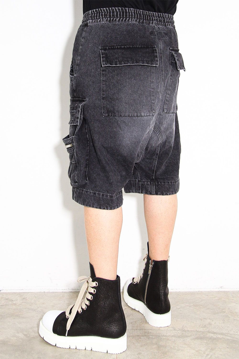 ヴィンテージデニムサルエルショーツ / VintageDenim Millitary Shorts / ブラック / ag-8014-3