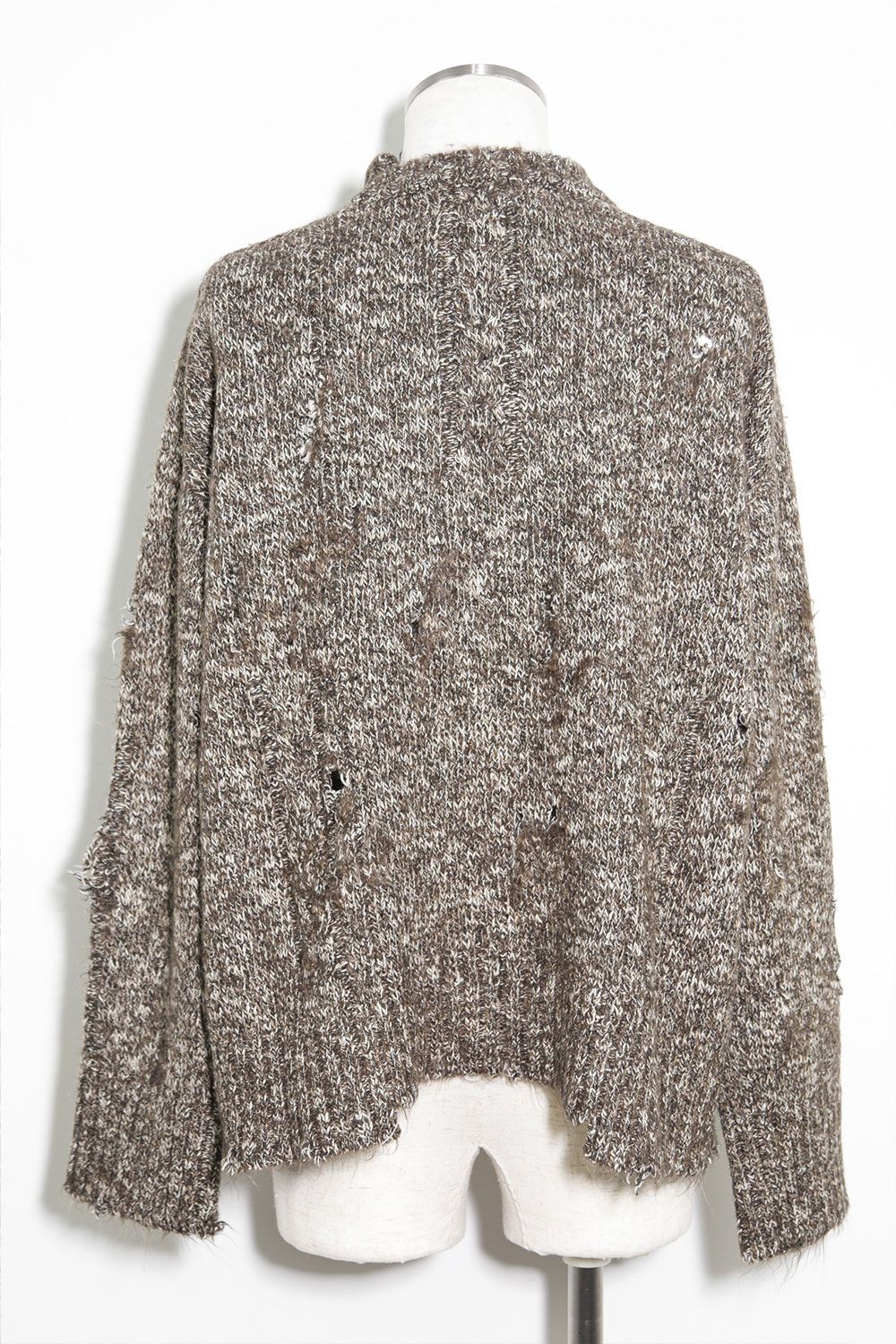 リラックスフィットダメージニット / Damage Knit Top / ブラウンミックス / ag-8013