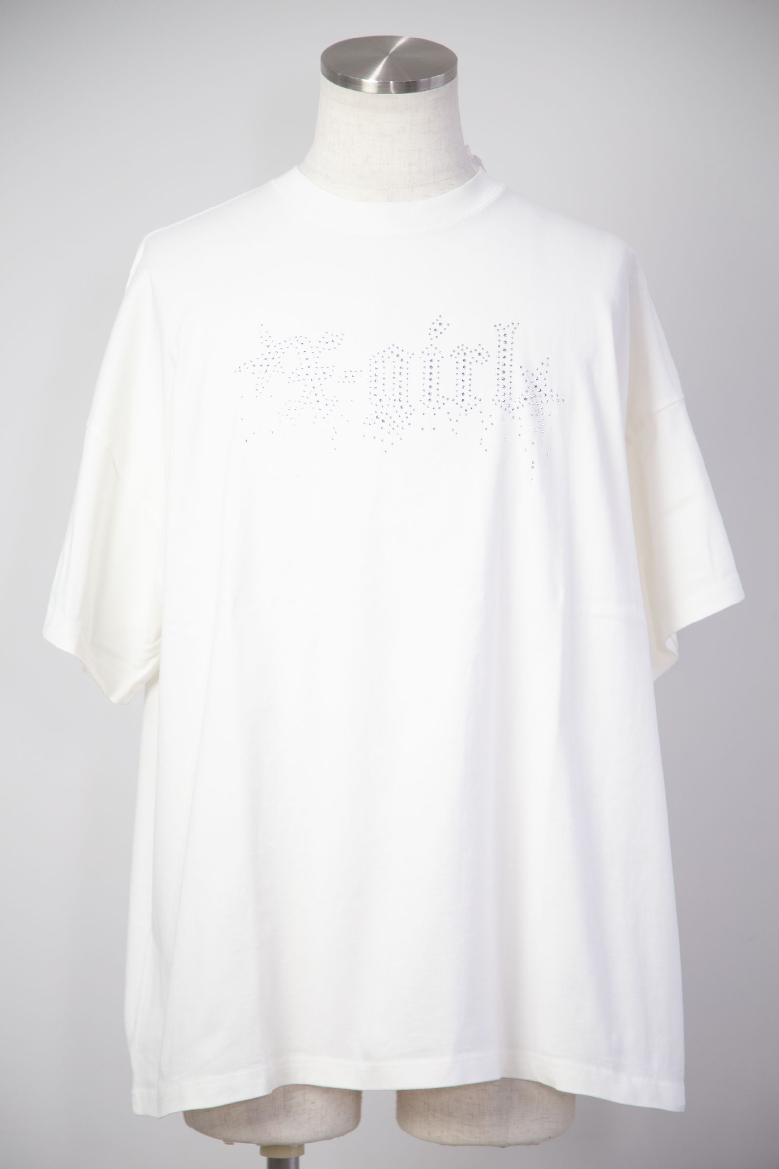 RHINESTONE STARDUST LOGO S/S TEE DRESS / ホワイト