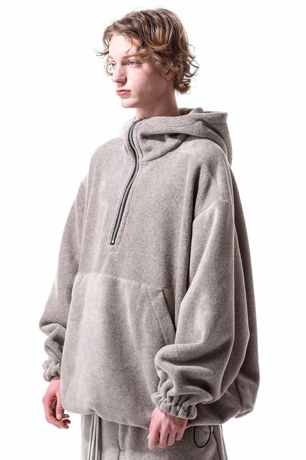 フリースハーフジップフーディー / Fleece Hoodie / ベージュ / ag-10085-1