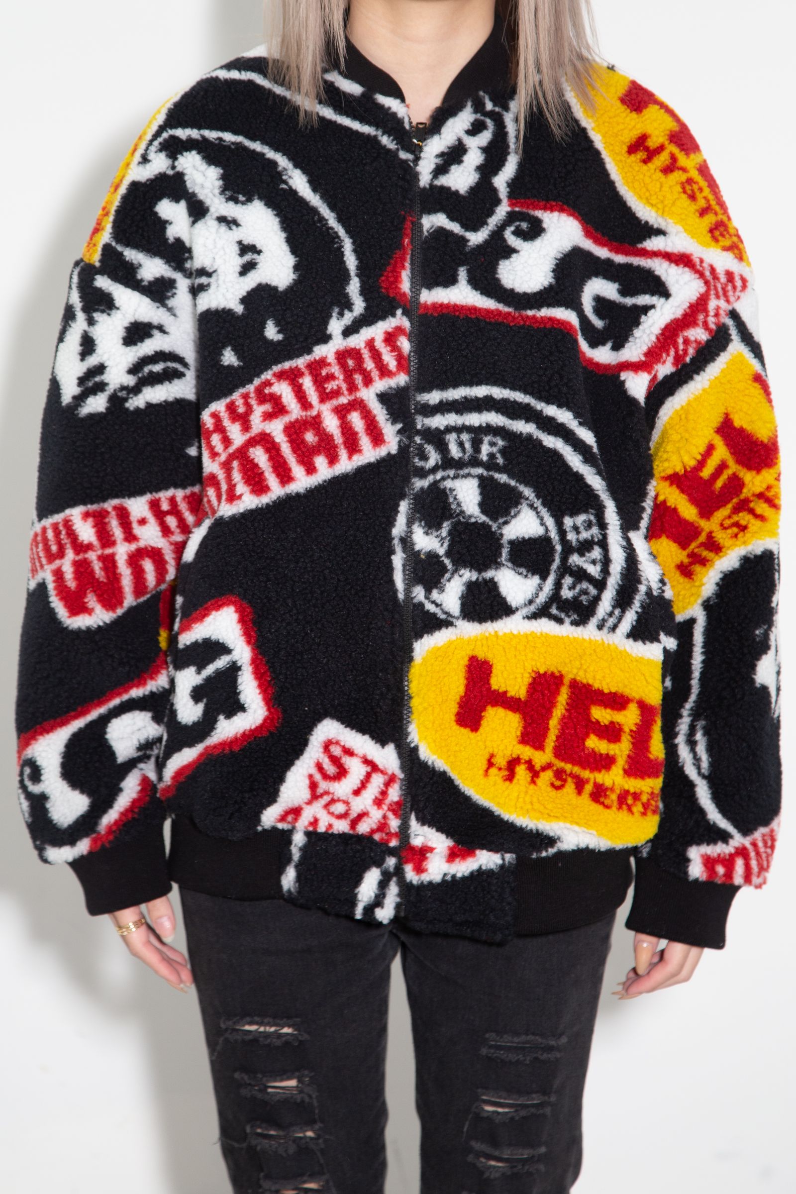 HG ROADRUNNERS柄ジャカード リブブルゾン / ブラック