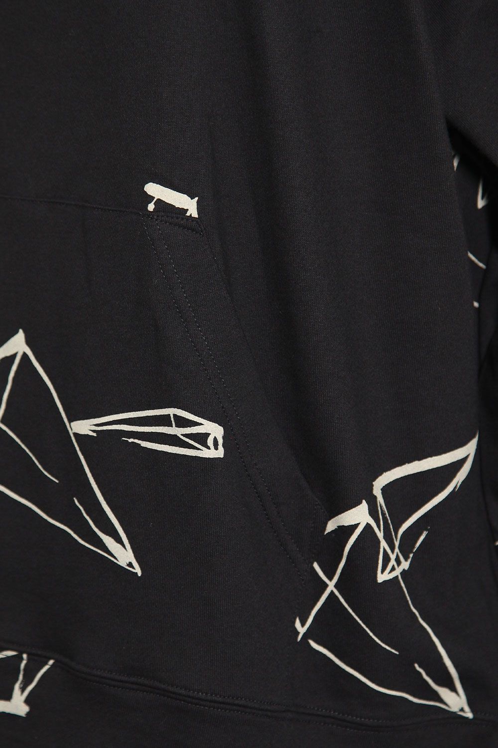 総柄プリントパーカー / Print Sweat Hoodie / ブラック / ag-7016