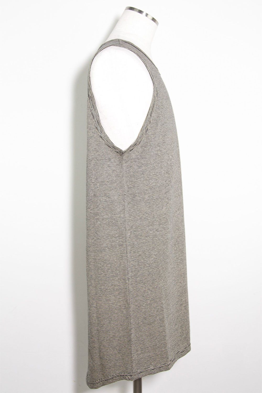 ストライプロングタンクトップ / Stripes Long Tank Top / ブラック×アイボリー