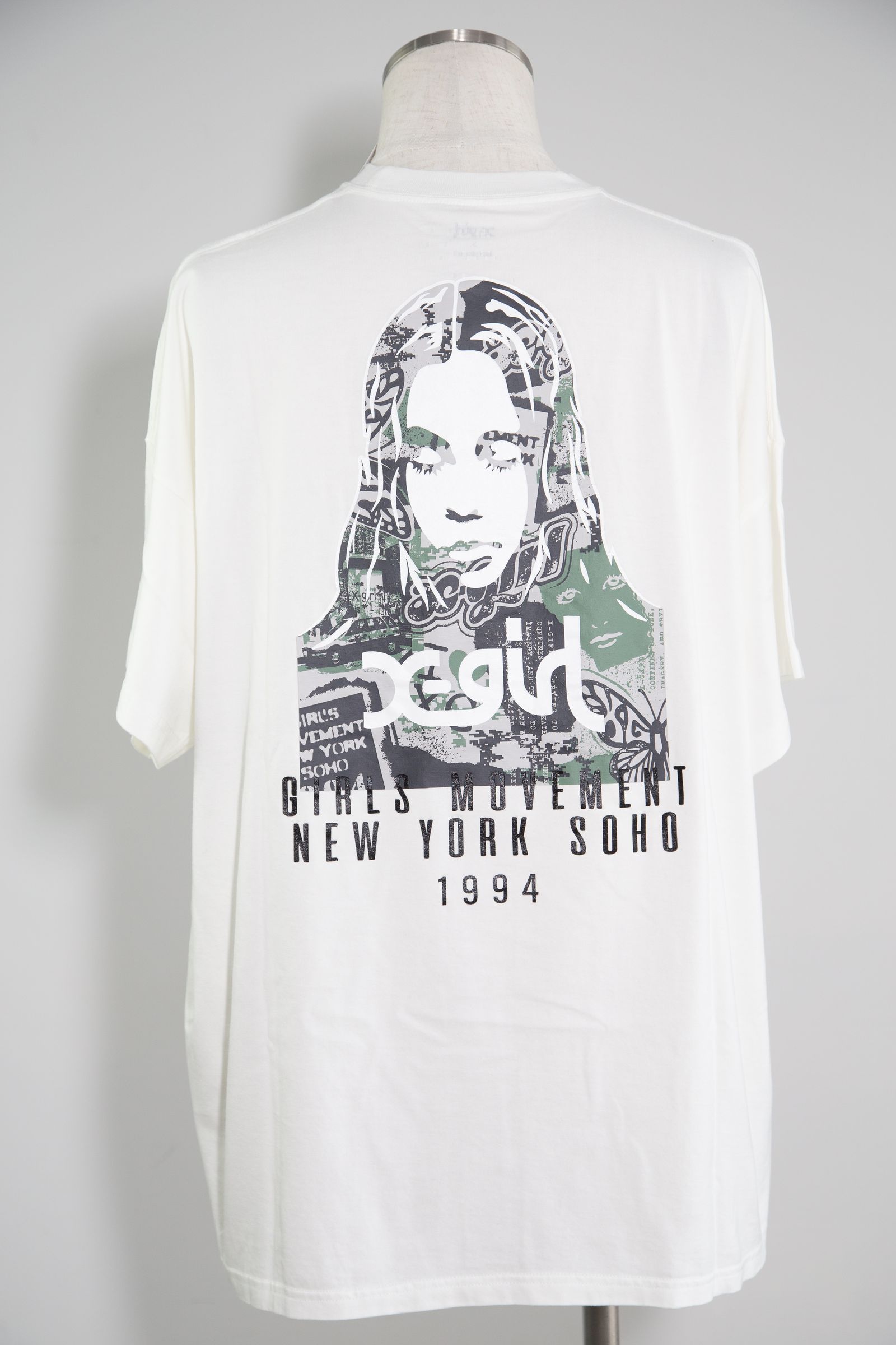 COLLAGE CAMO FACE S/S BIG TEE DRESS / ホワイト