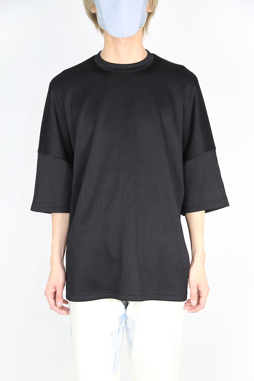 ATTACHMENT - UNIQUE SHAPED NYLON RIB DOLMAN S/S T