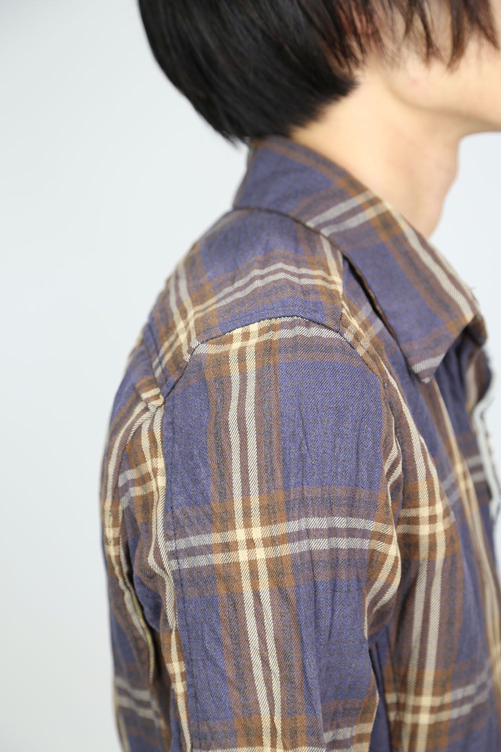 junhashimoto - WRINKLE CHECK SHIRTS / ネイビー | Tempt