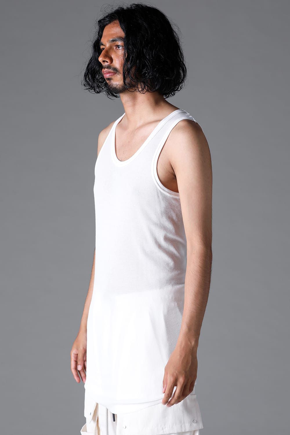 A.F ARTEFACT - ラウンドリブタンクトップ / RIB TANK / ホワイト / ag
