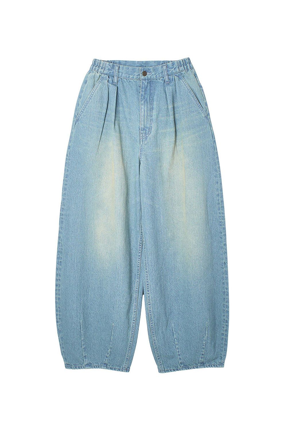 TUCK WIDE LEG DENIM PANTS / ライトインディゴ