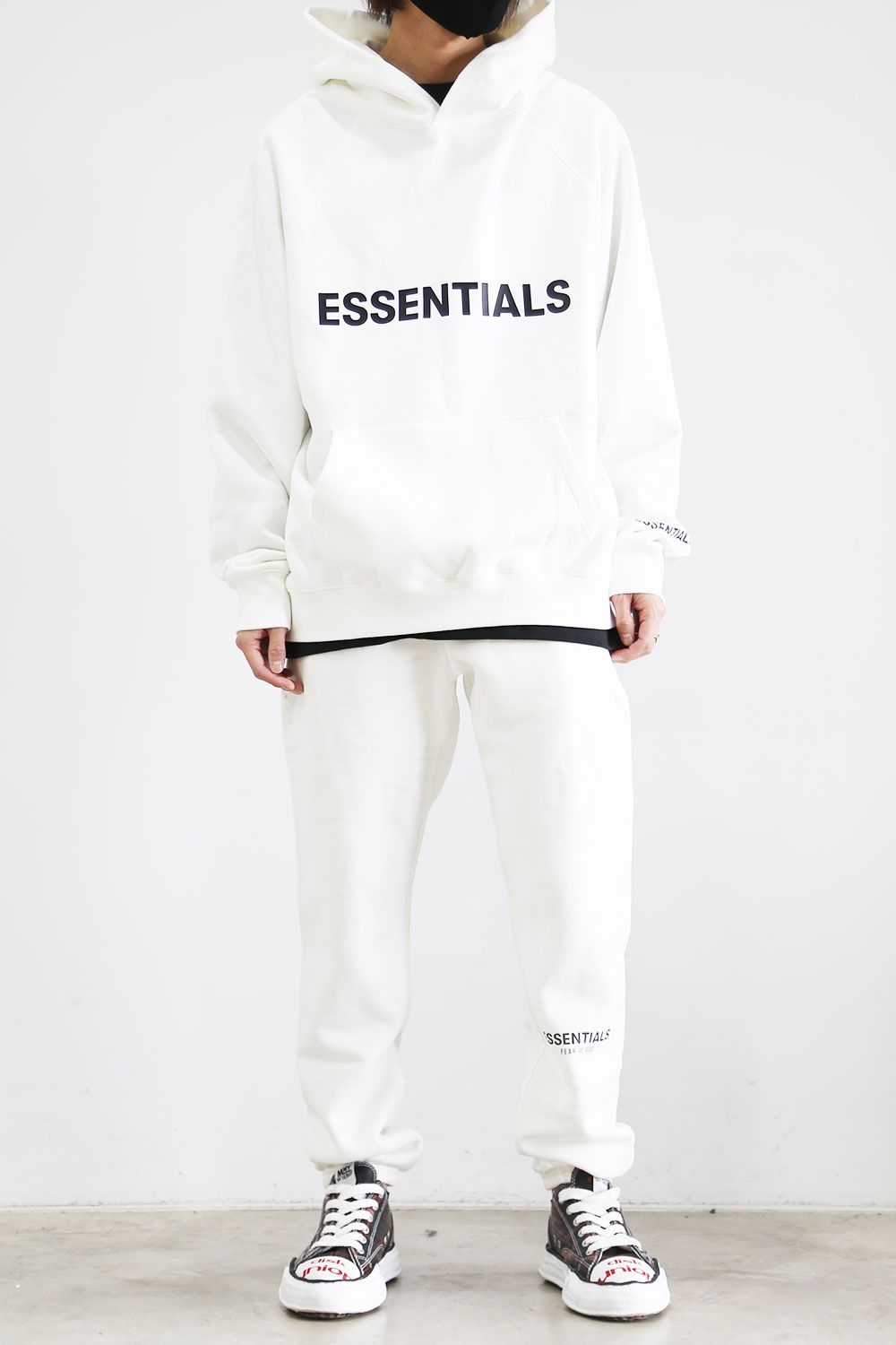 FRONT LOGO REFLECTOR SWEAT PANTS / ホワイト