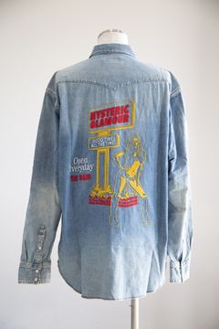 [ラスト1点 サイズM] HYSTERIC STORE刺繍 ウエスタンデニムシャツ / ライトインディゴ