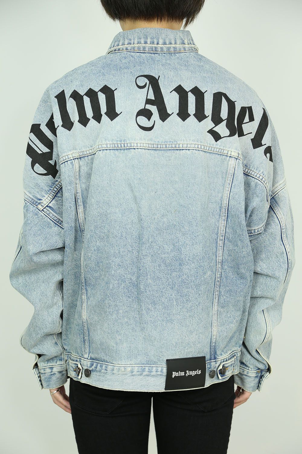 PALM ANGELS - LOGO OVER DENIM JKT / ブラック×ホワイト | Tempt