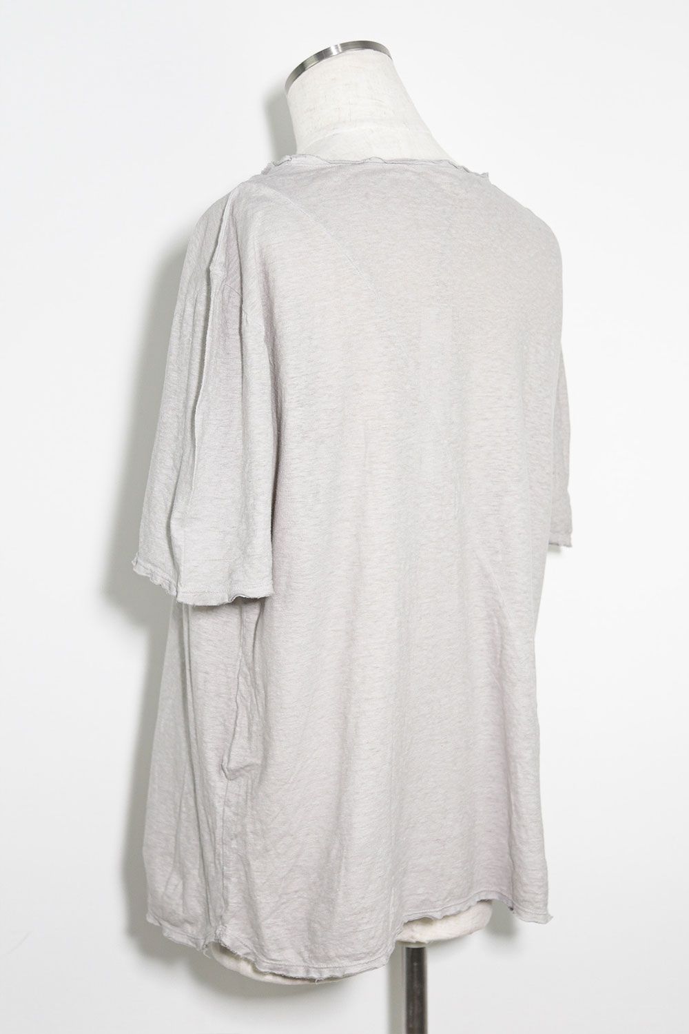 リネンコットンオーバーサイズTシャツ / OVERSIZED T-SHIRT / ライトグレー