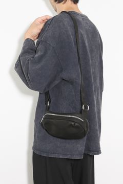 [9月〜10月入荷予定] DOUBLE SHOULDER GARMENT-DYED SHOULDER POUCH / ブラック