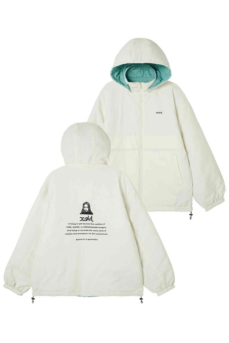 X-girl - REVERSIBLE QUILTED JACKET / ホワイト | Tempt 