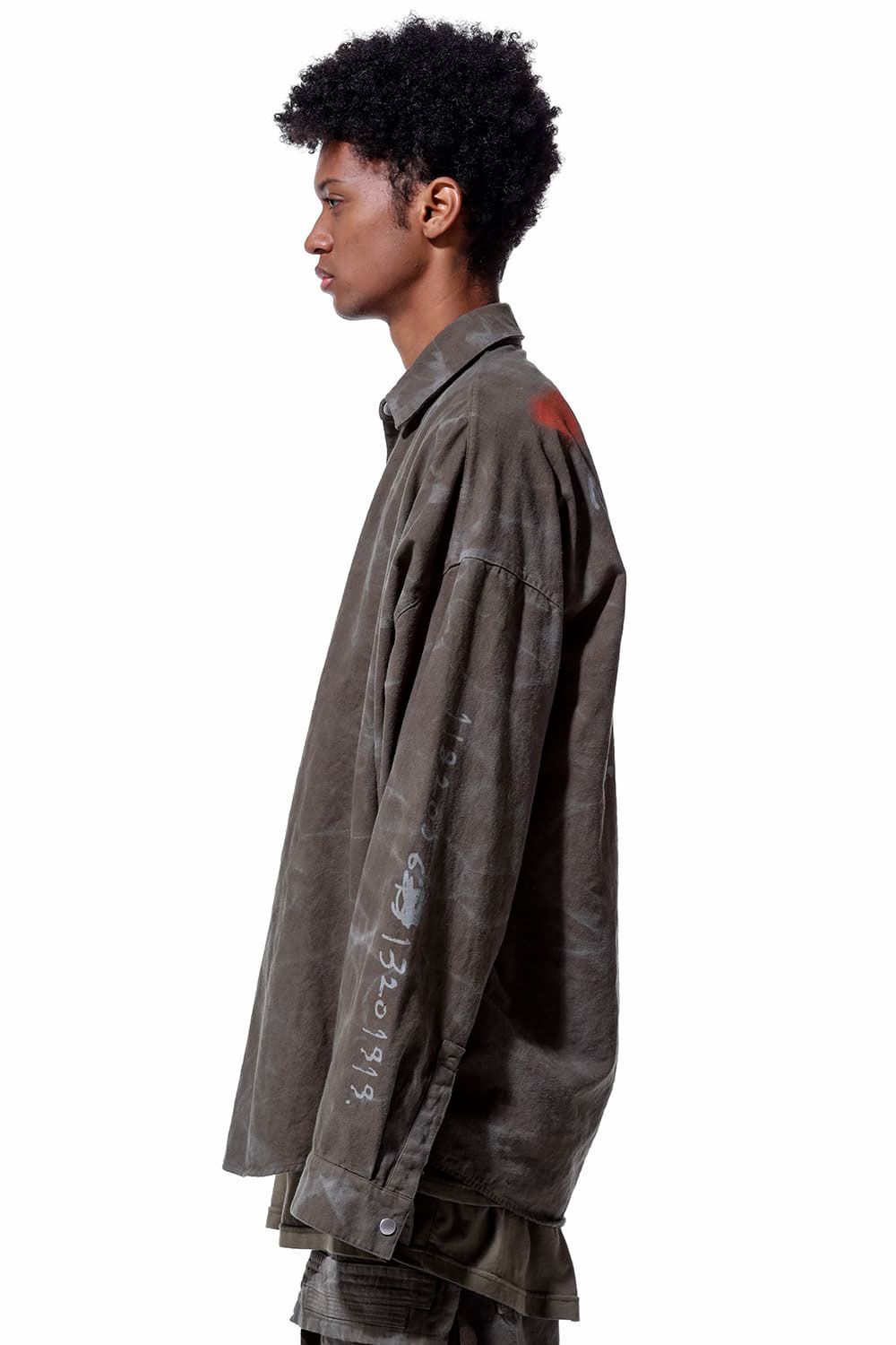 ヴィンテージ染めオーバーサイズシャツ / Vintage Dyed Cocoon Shirts / ブラック
