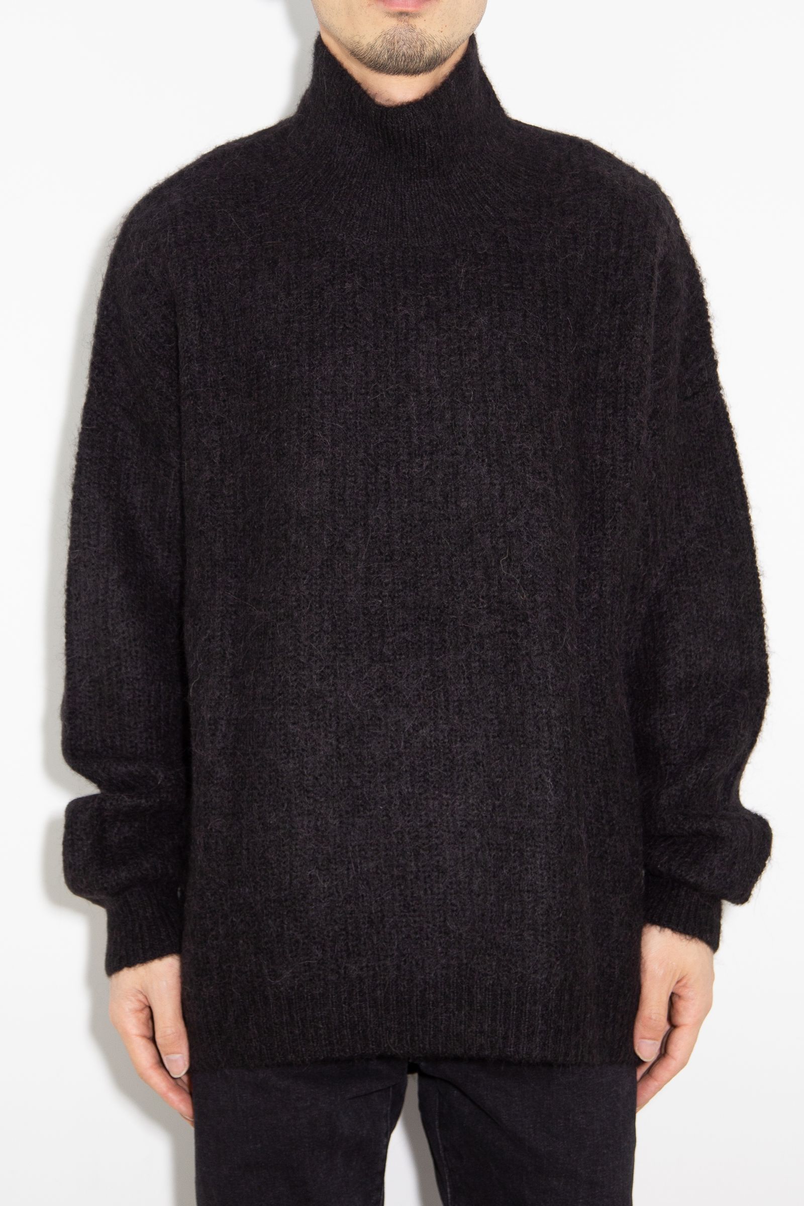 HIGHNECK ALPACA KNIT PULLOVER / ブラック