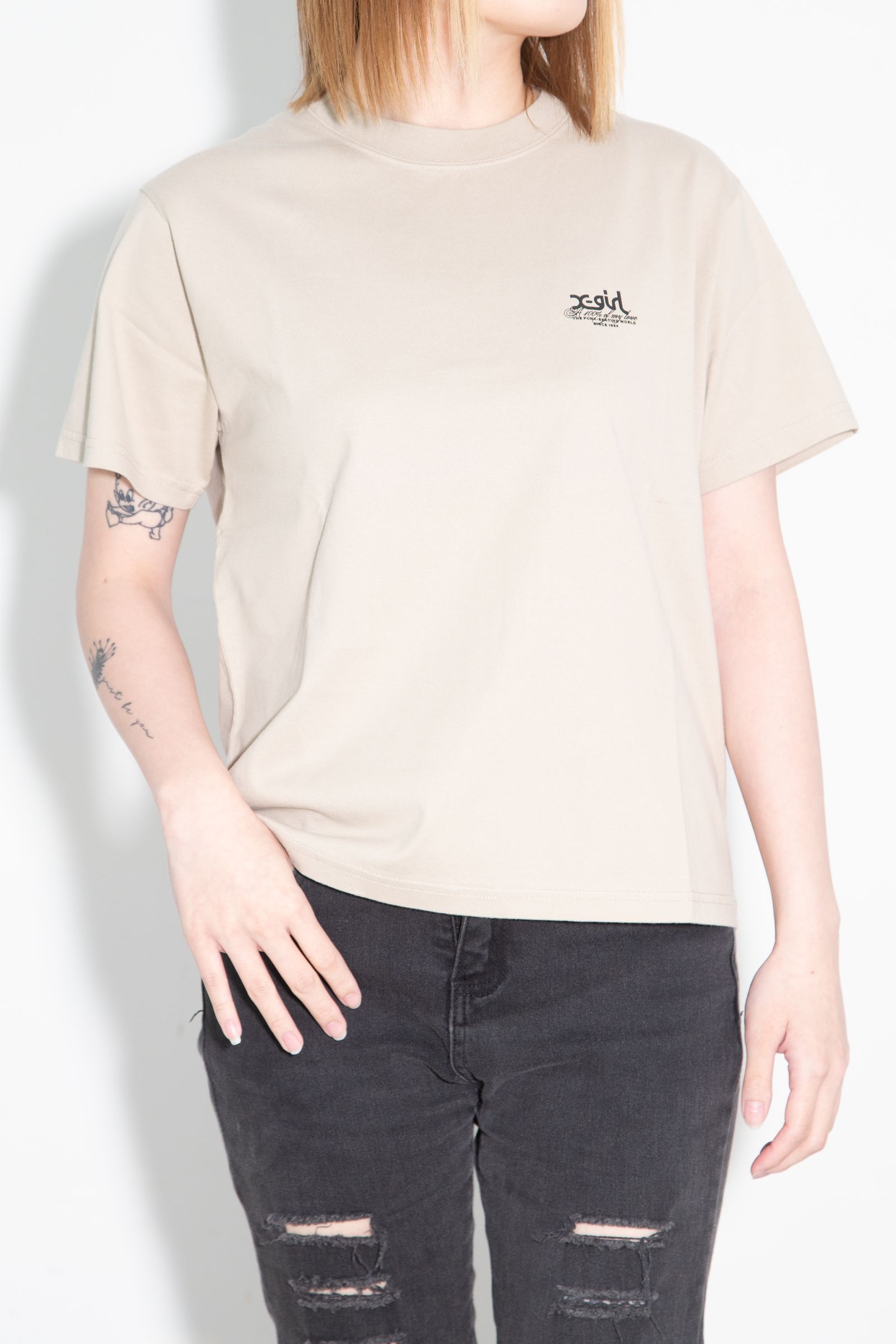 HIBISCUS CAMOUFLAGE FACE S/S TEE / ベージュ