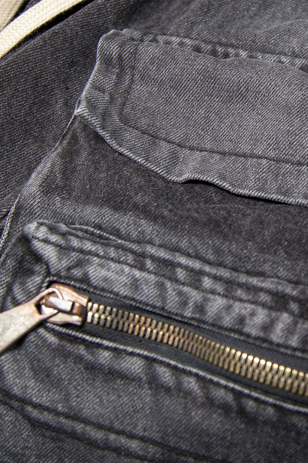 デニムカーゴタックバギーパンツ / Denim Cargo Tuck Baggy Pants / ブラック / ag-11018-3