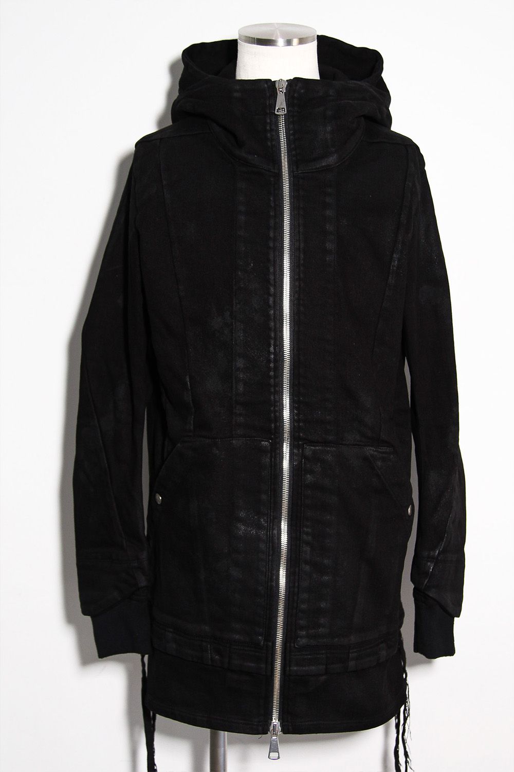 【コーティングあり】デニムフーディージャケット / COATED HOODIE DENIM JKT / ブラック / ag-12040-1