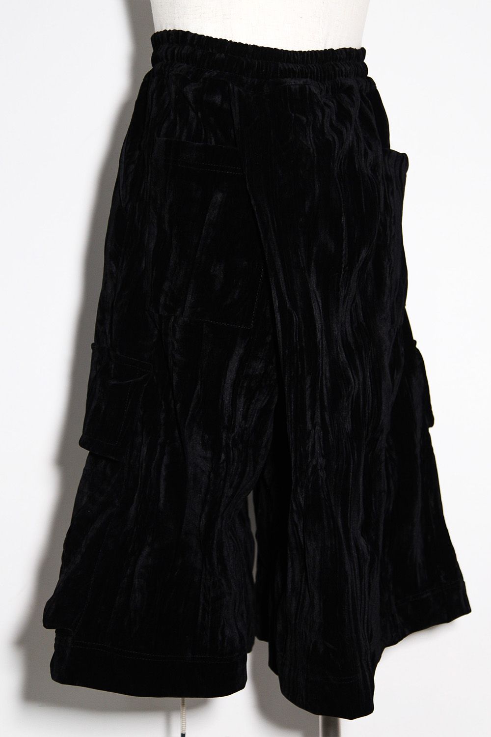 ベロアラップスカートパンツ / WRAP SKIRTS PANTS / ブラック / ag-12042