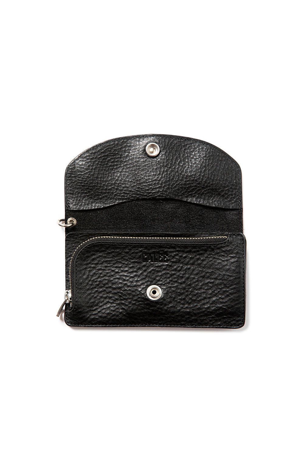 CALEE - SILVER STAR CONCHO LEATHER LONG WALLET / ブラック